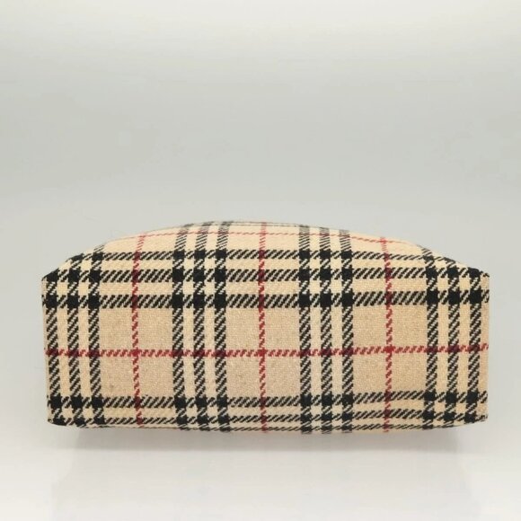 BURBERRY Nova Check Hand Bag Wool Beige Auth - Picture 9 of 15